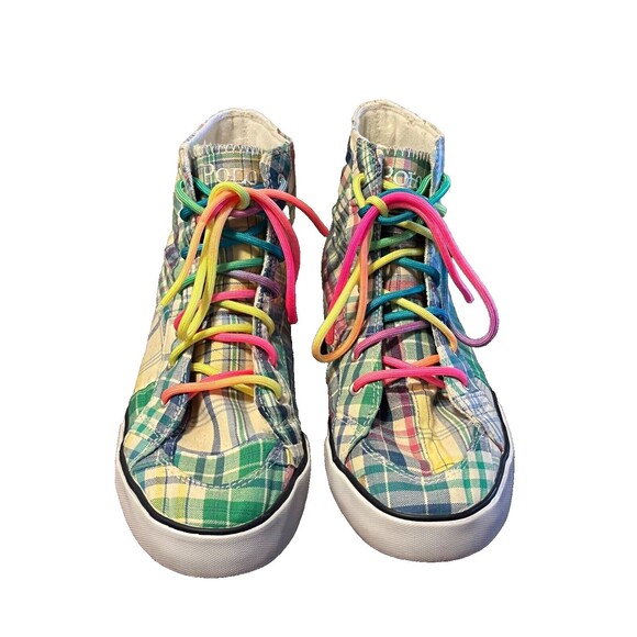 Rare Polo By Ralph Lauren Brisbane Multicolor Sneakers 6 Men’s 8 Women’s - Picture 4 of 15